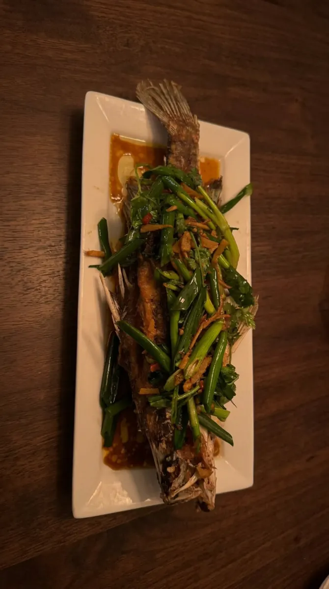 Whole fish with ginger and shallot